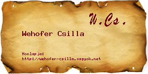 Wehofer Csilla névjegykártya